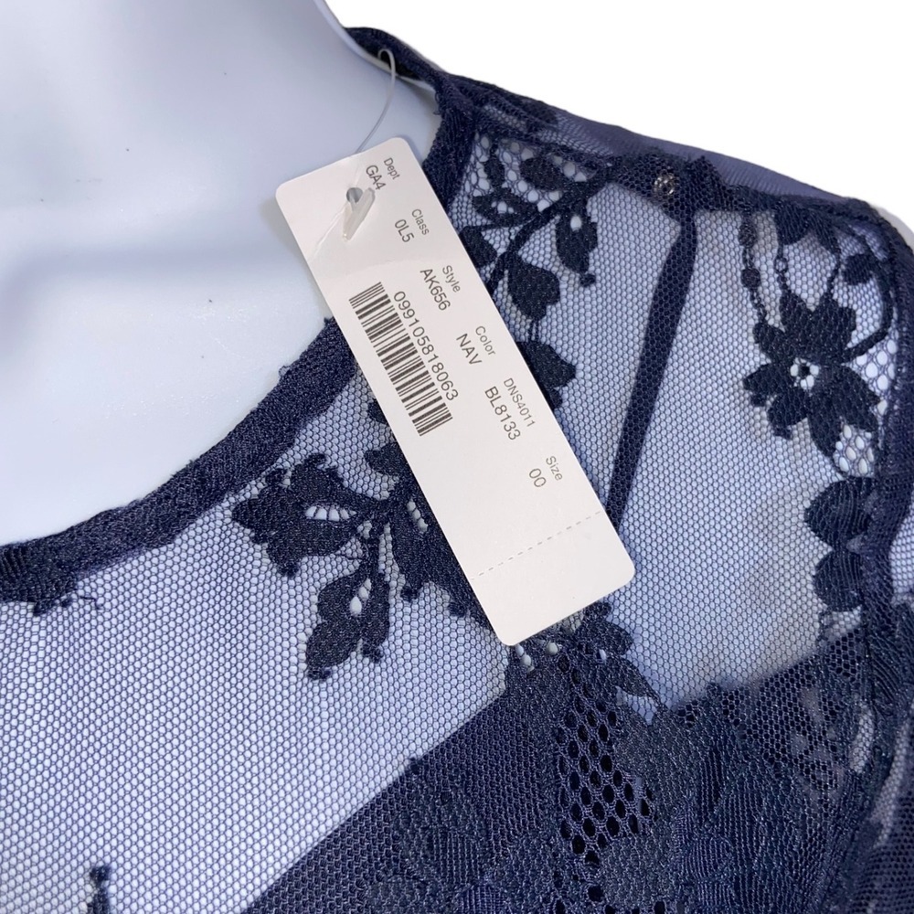 J. Crew NEW Blue Chantilly Lace Swing Dress Cocktail Wedding Guest Romantic 00 - Picture 8 of 13